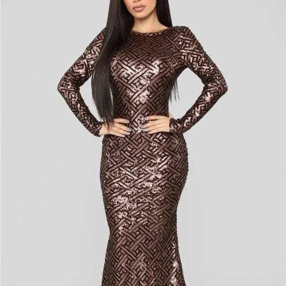brown lioness dress Ladivine 7492 Size 4 Lavender Prom Dress Bridesmaids Long Fitted Corse main image 0